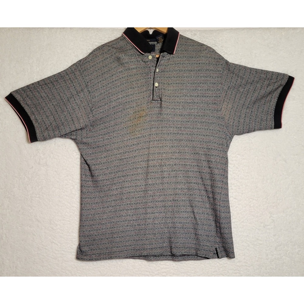Fairway Sport Steve Stricker Golf Polo Shirt Size Medium‎ Men's Houndstooth 0639